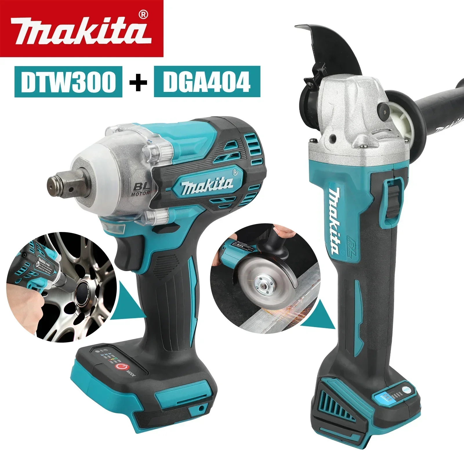 Cordless Angle Grinder 125Mm Brushless - Makita DTW300 ou DGA404 Combo :