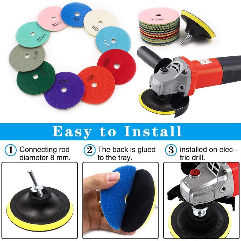 Grinder Polishing Pad Kit - A33Z-12Pcs Ensemble de 12 tampons de