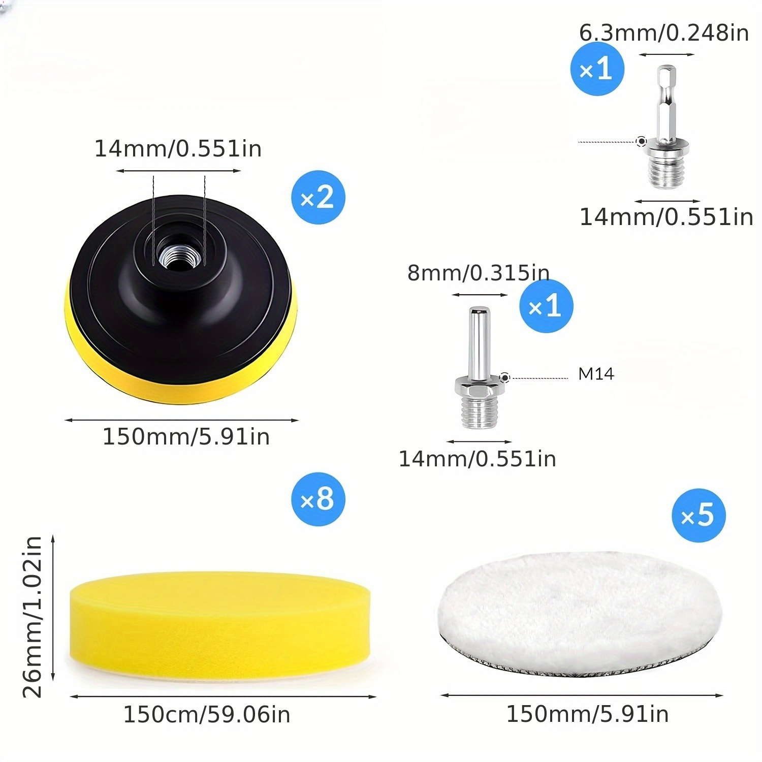 Kit de tampons éponges de poli - Grinder Polishing Pad Kit avis et prix