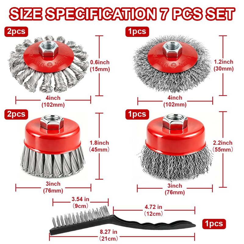 Ensemble de 7 brosses métalliq - Angle Grinder Wire Brush Wheel avis et prix