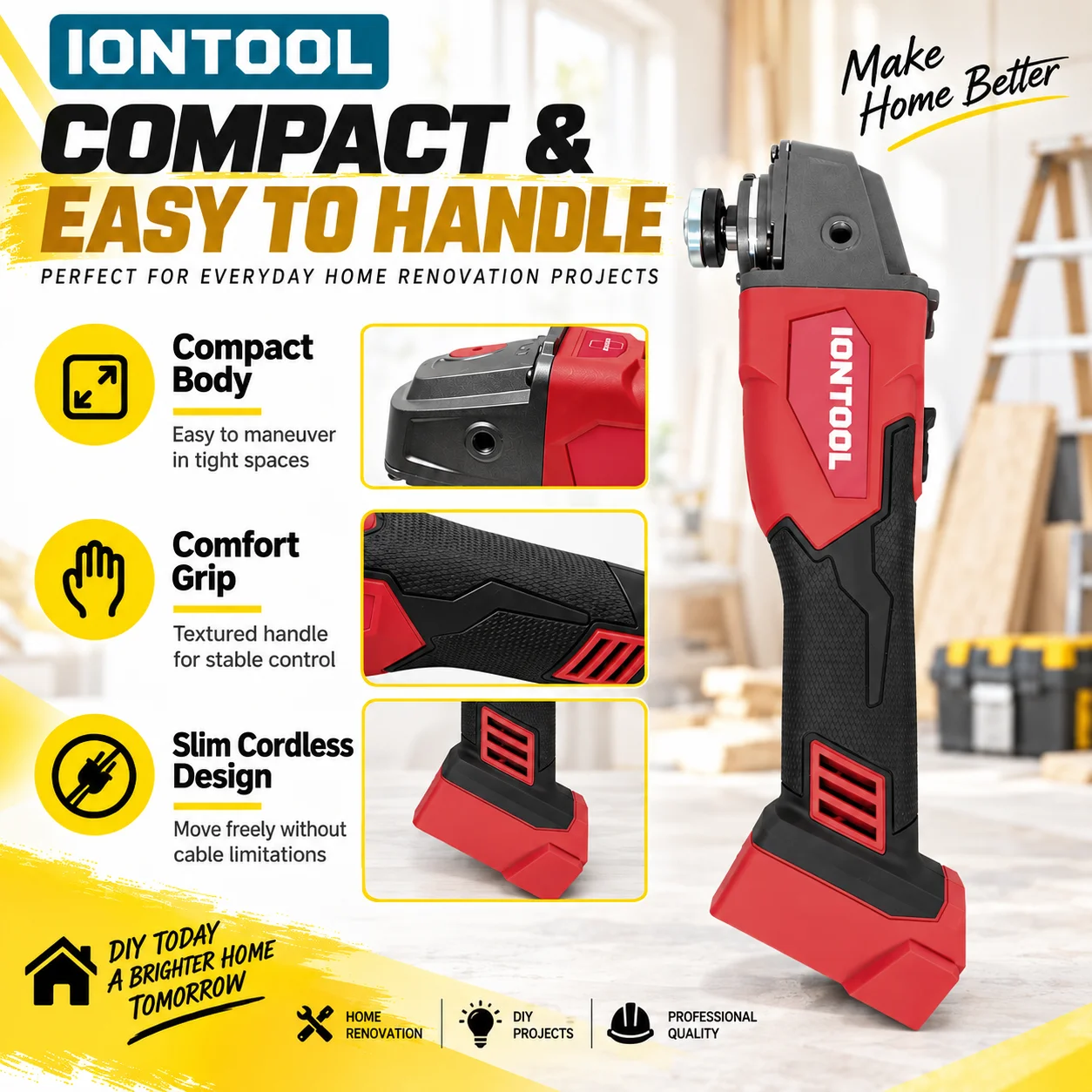 IONTOOL Meuleuse d'angle sans  - Brushless Grinder 100Mm 850W avis et prix
