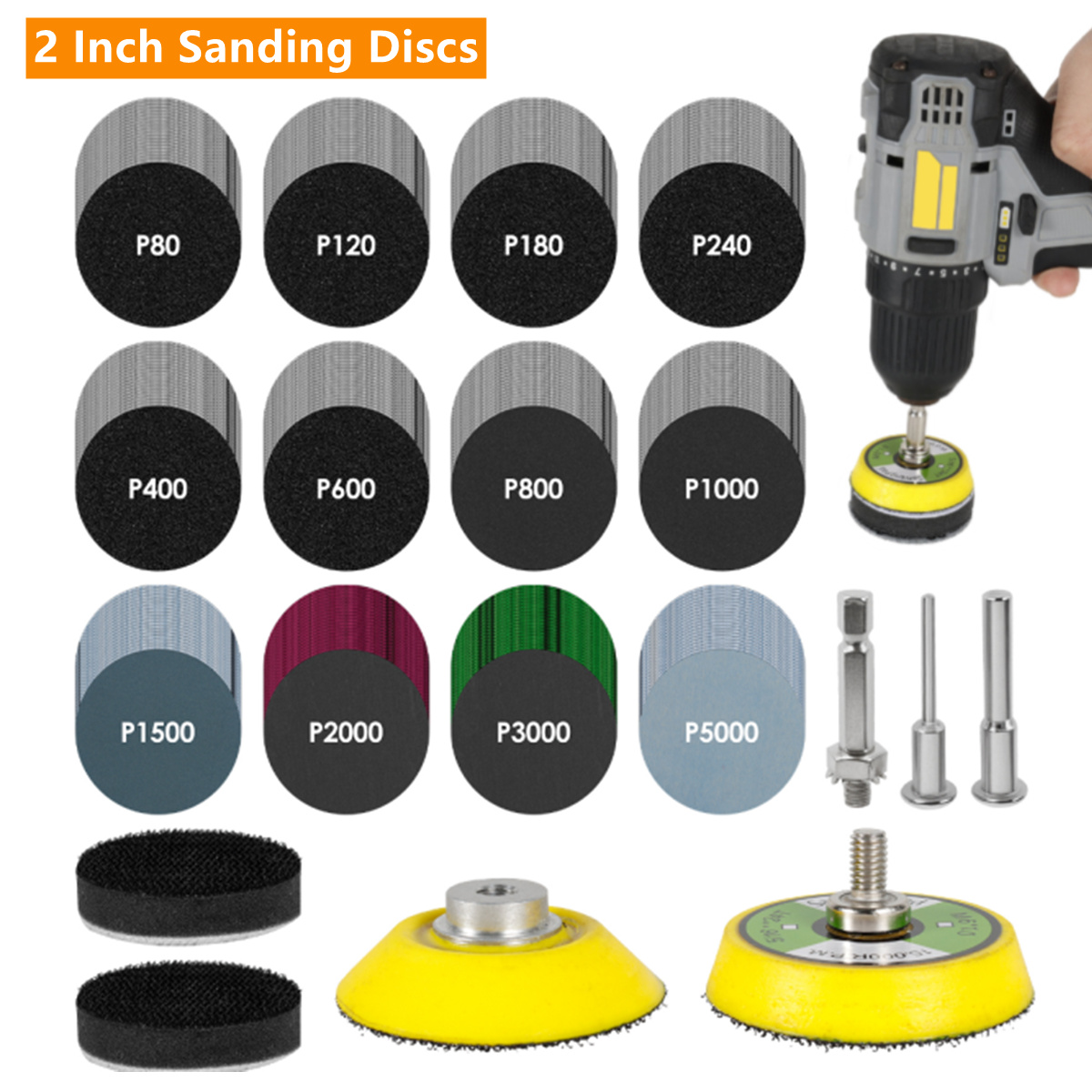 50/160/240 pièces 2/3 pouces 5 - Grinder Polishing Pad Kit avis et prix