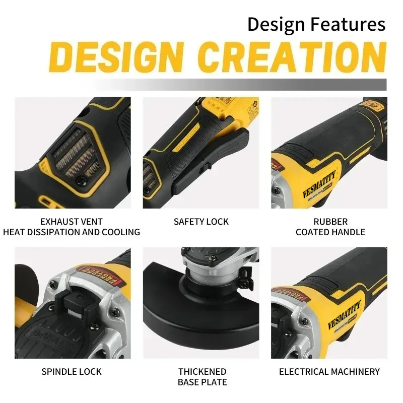 Meuleuse d'angle sans fil Vesm - Cordless Angle Grinder 125Mm Brushless avis et prix