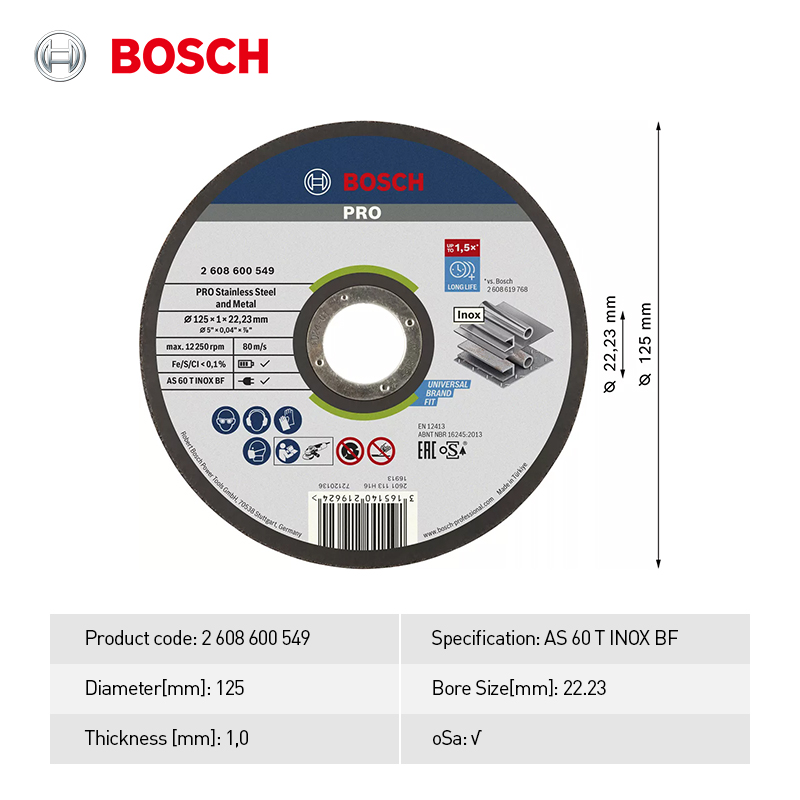 Bosch 125mm disque de coupe ro - Angle Grinder Cutting Disc 125Mm avis et prix